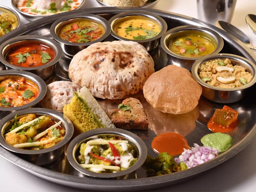 A variety of colorful and fresh vegetarian dishes