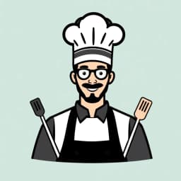 Experienced catering team with chef's hat and utensils